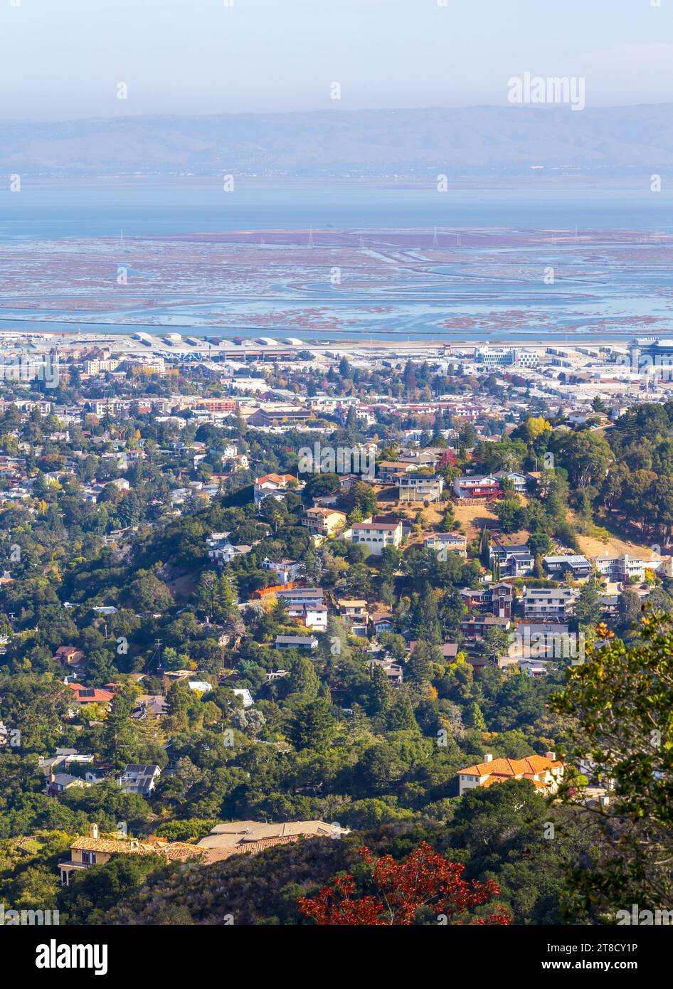 Valley Homes panoramic view in Belmont, San Mateo County, California Stock Photo