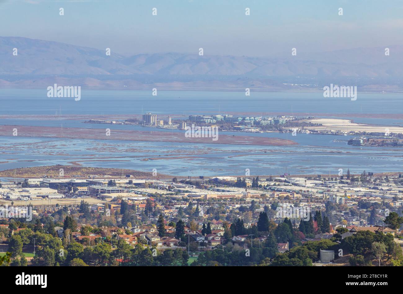 Valley Homes panoramic view in Belmont, San Mateo County, California Stock Photo