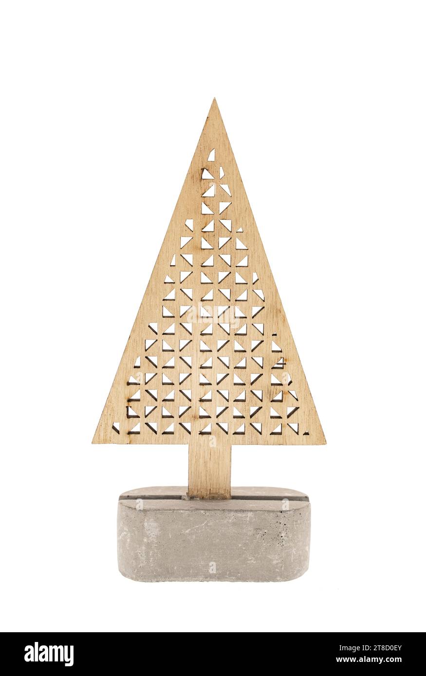 wooden christmas tree isolated on white background Stock Photo - Alamy