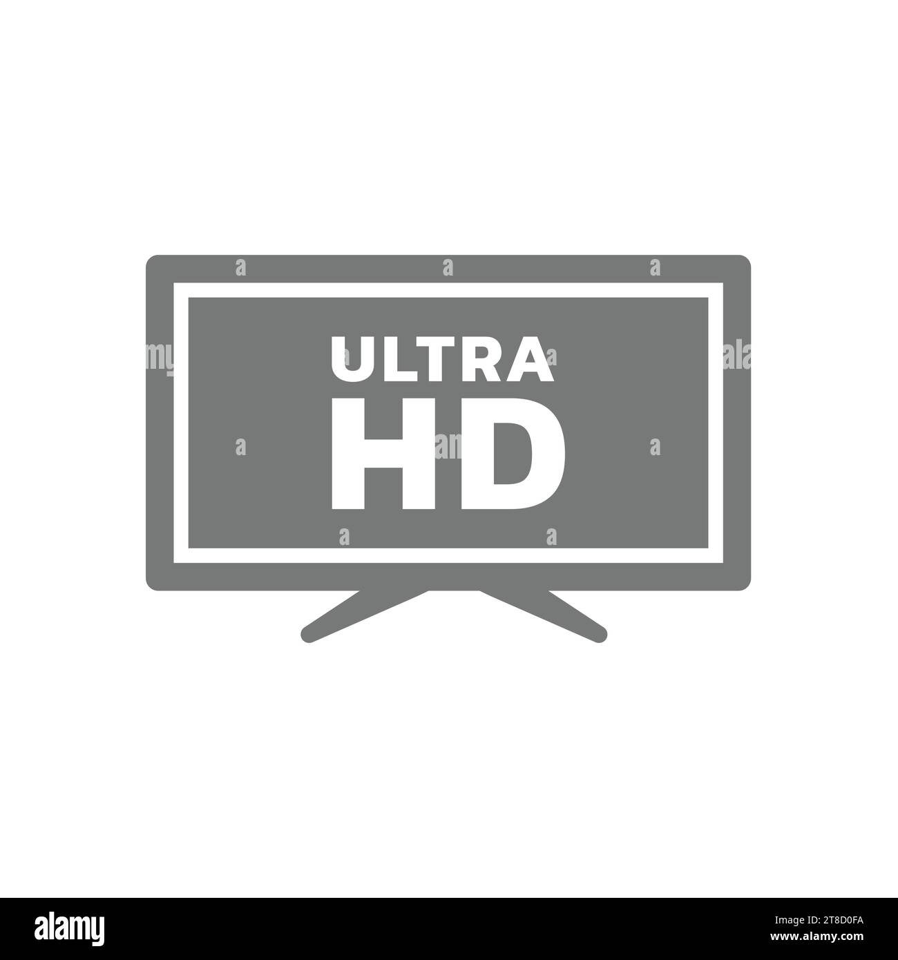 Ultra HD tv screen vector icon. High definition television monitor resolution. Stock Vector