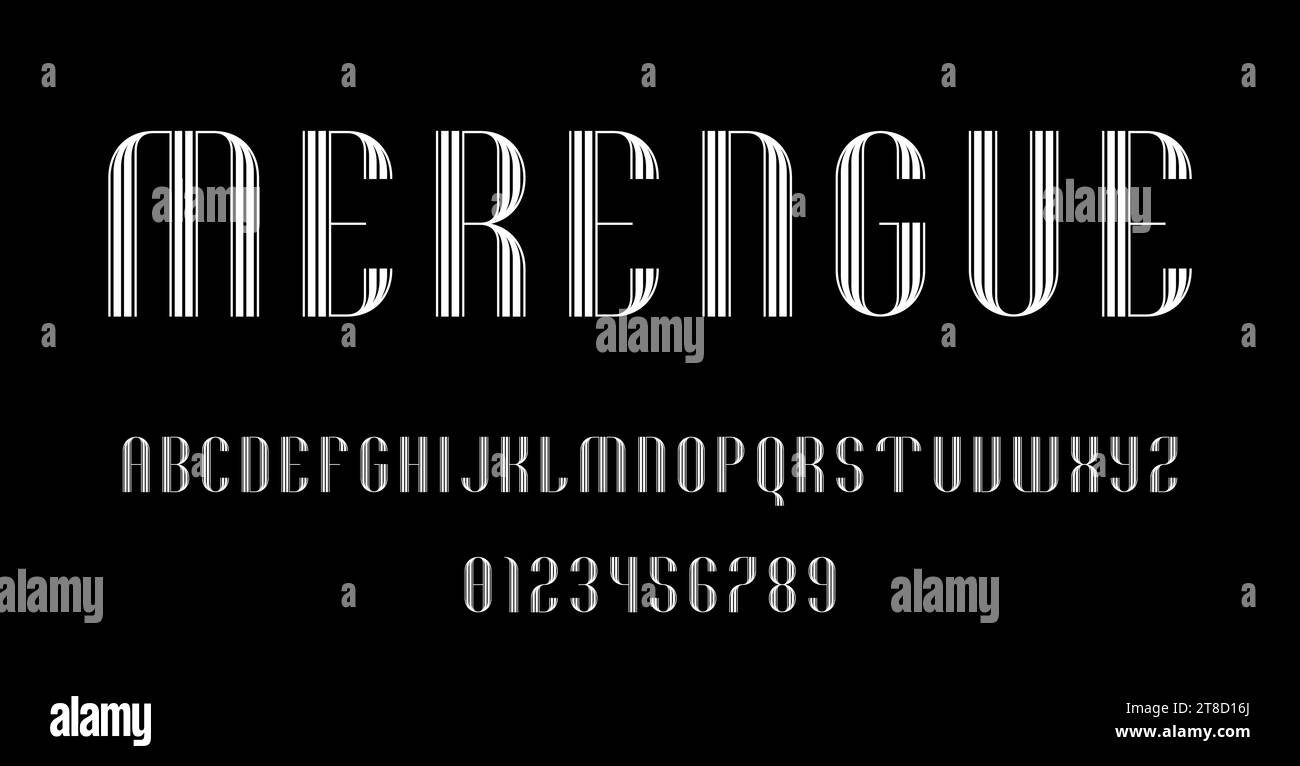 Set of alphabets font letters and numbers modern abstract design with ...