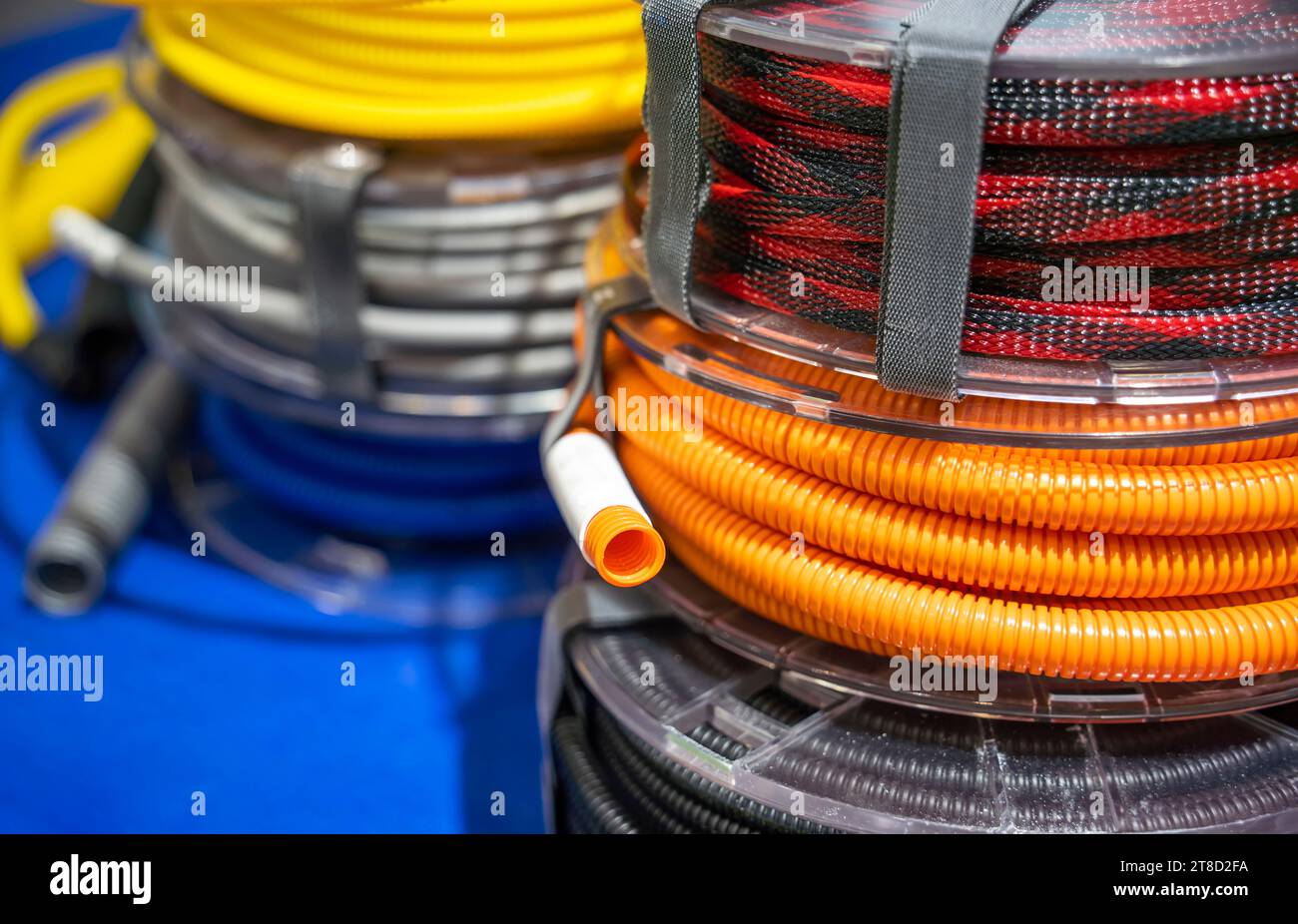 plastic corrugated pipe is cable coil and is used for protective