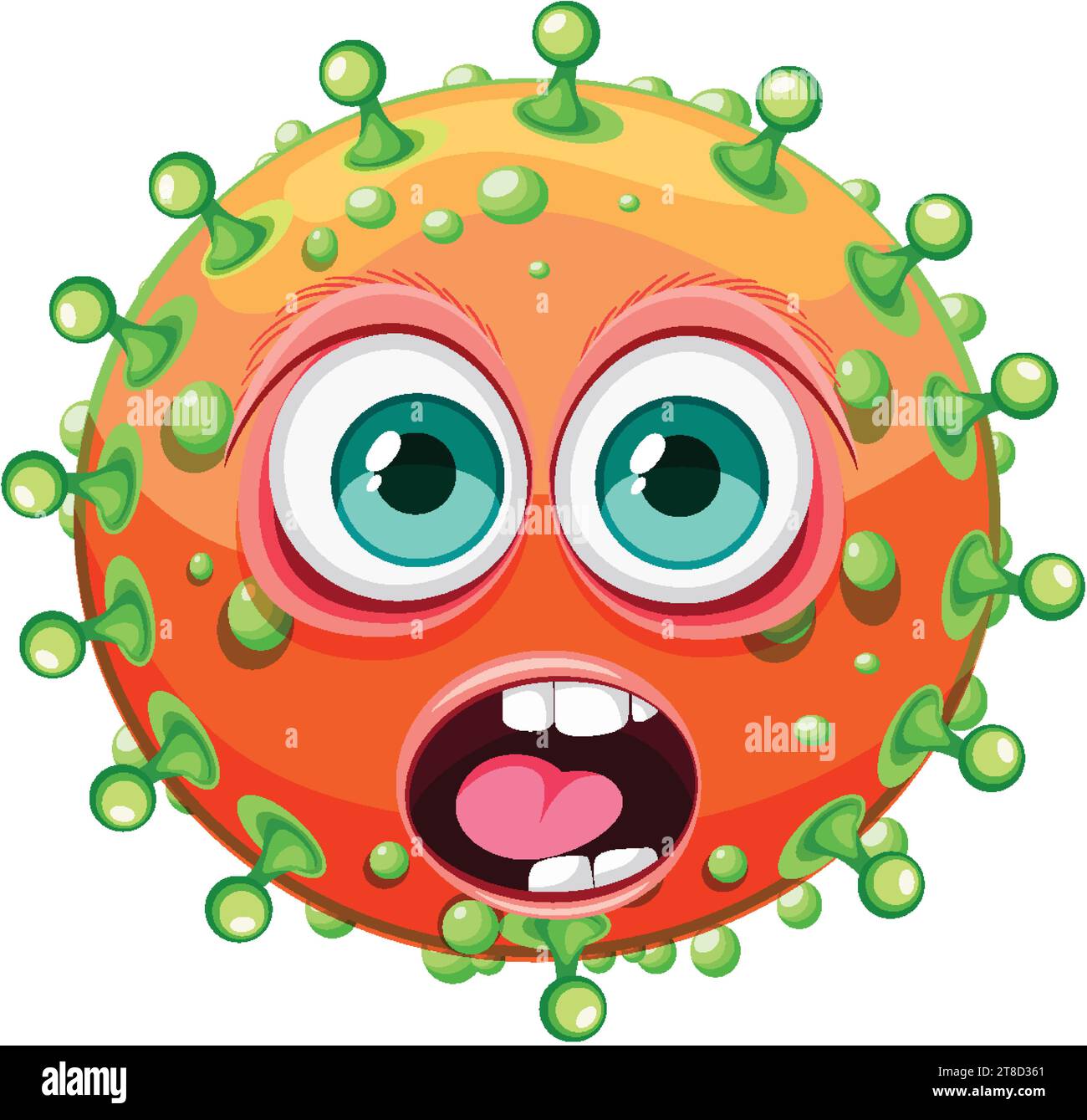 A playful and colorful cartoon character representing bacteria, germs ...