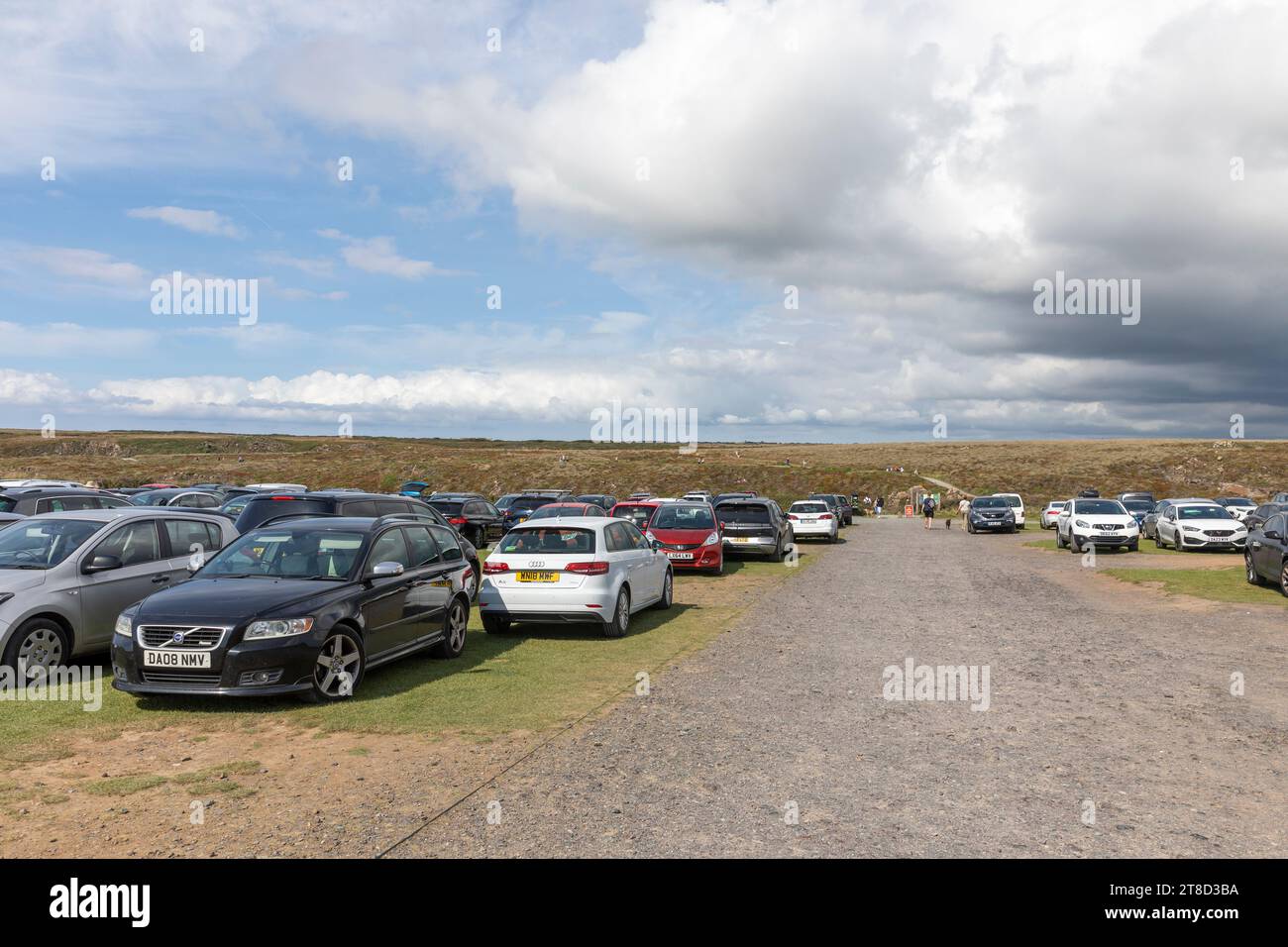 car parking at National Trust Kynance Cove site in Cornwall,England,UK