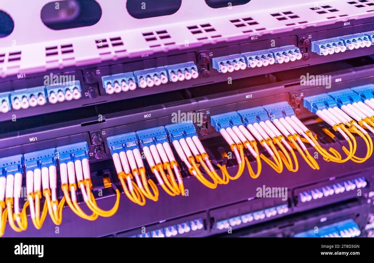 Fiber optical cable connect to communication Distribution point Stock