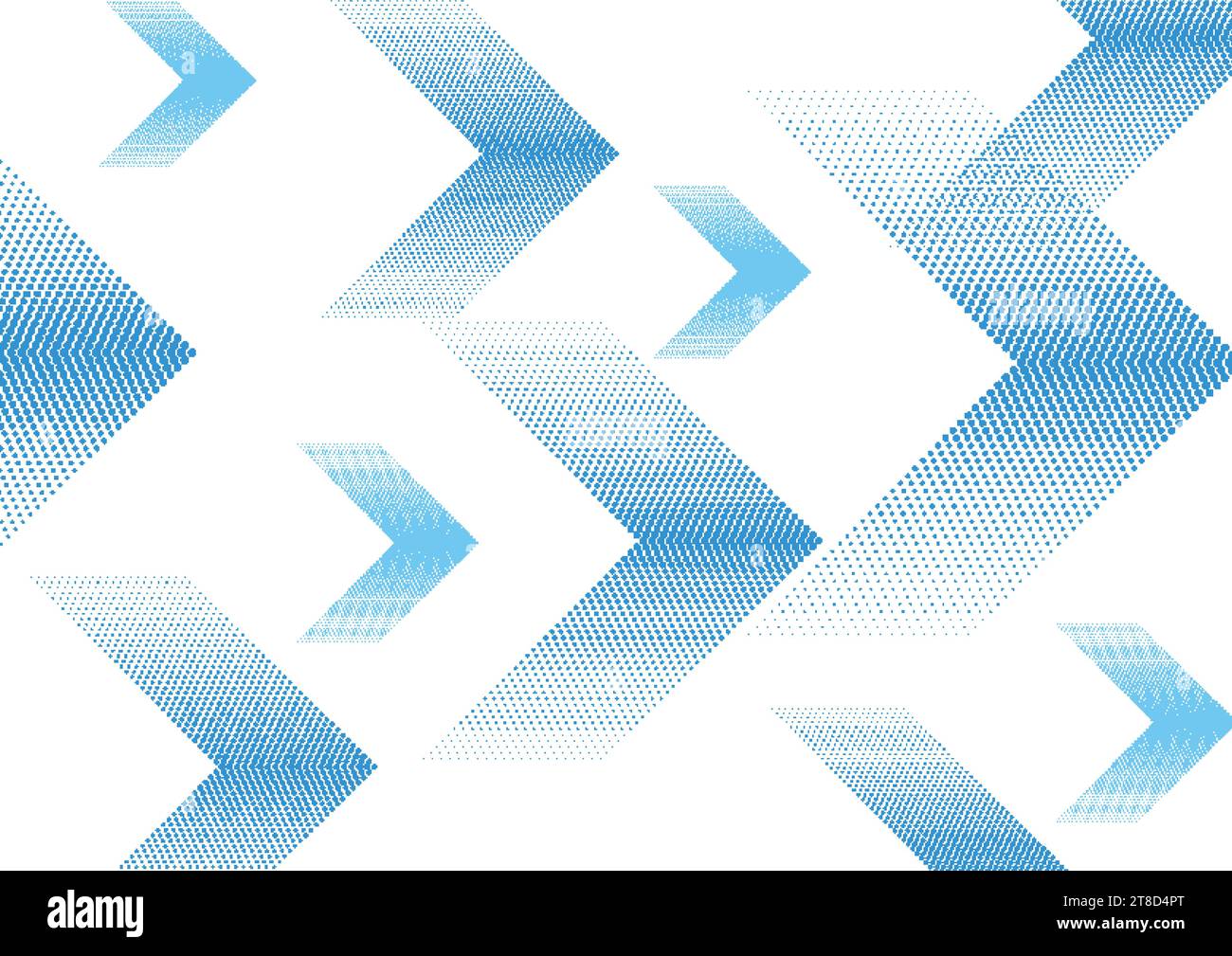 Blue dotted arrows on white background. Technology vector design Stock Vector