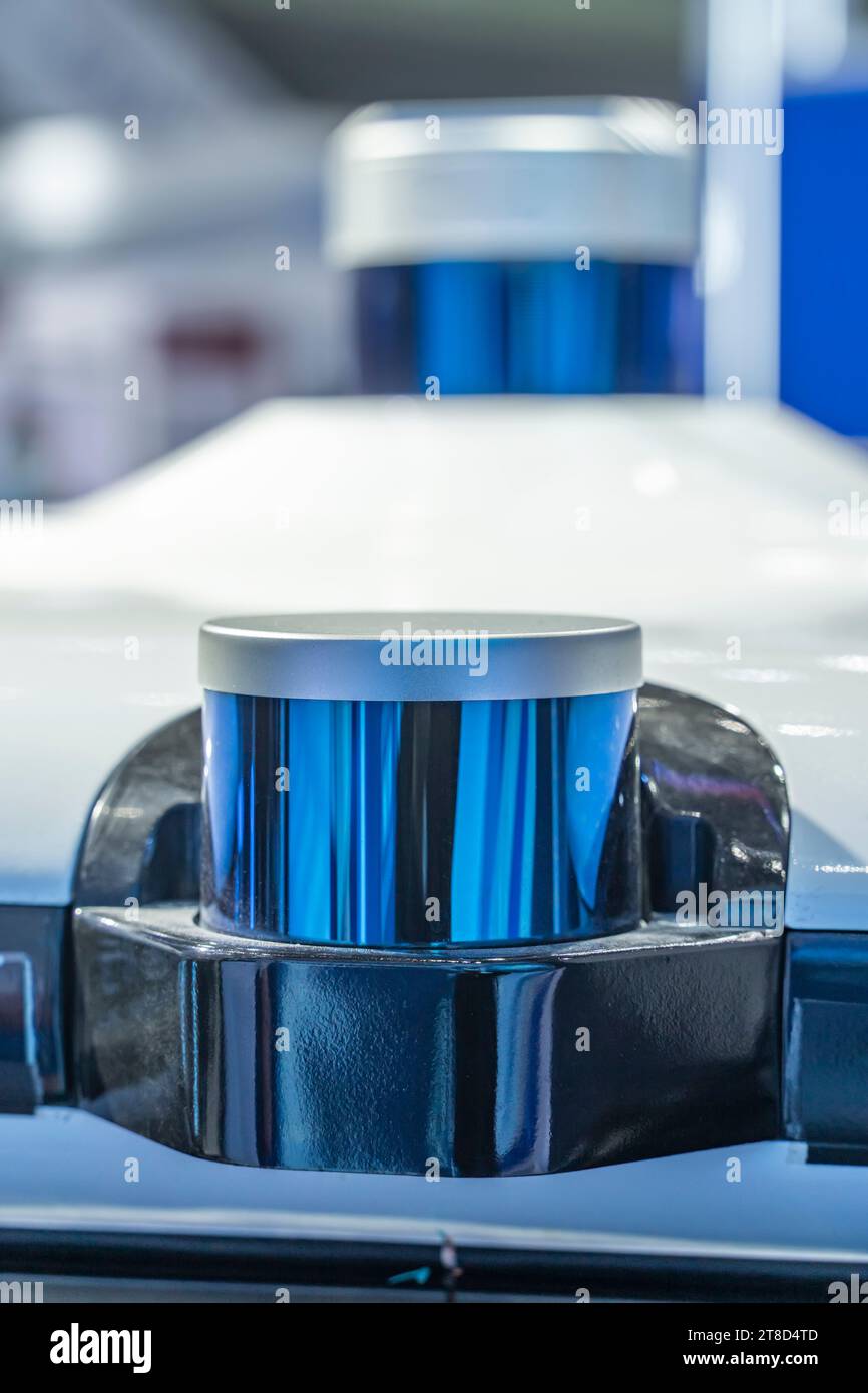 high definition Lidar for self driving car sensor seen Stock Photo Alamy