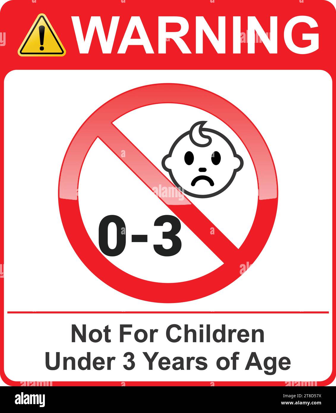 Not for children under 3 years of age sign Stock Vector