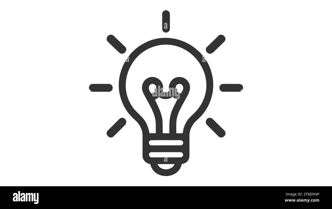 Creative idea flat line icon. Brain in lightbulb vector illustration ...