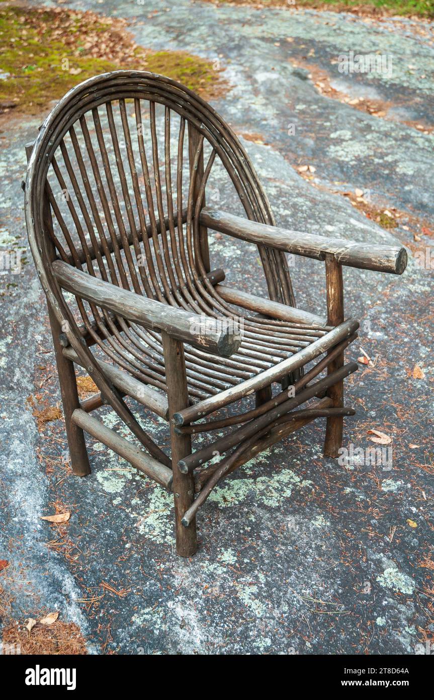 Wooden Chair at Carl Sandburg Home National Historic Site, Hiking area