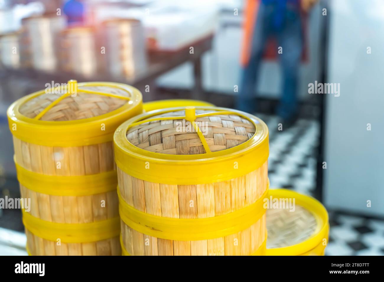 traditional chinese food in bamboo steam containers Stock Photo Alamy