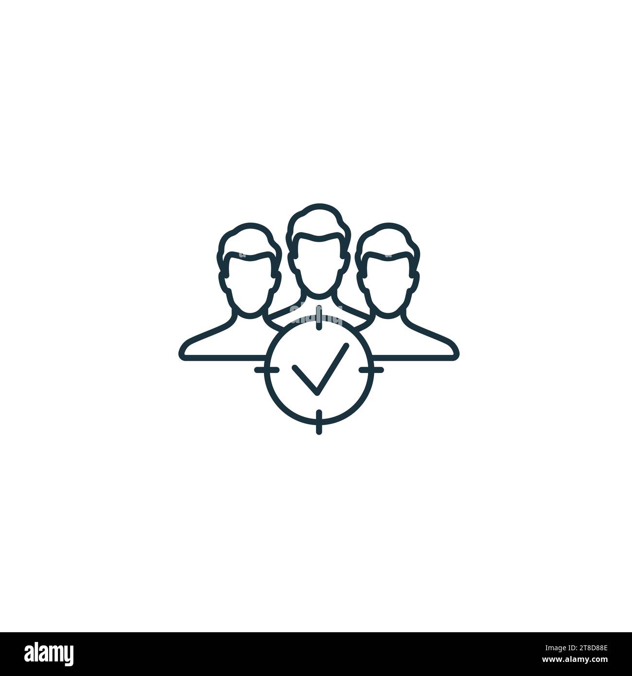 Focus group outline icon. Monochrome simple sign from productivity ...