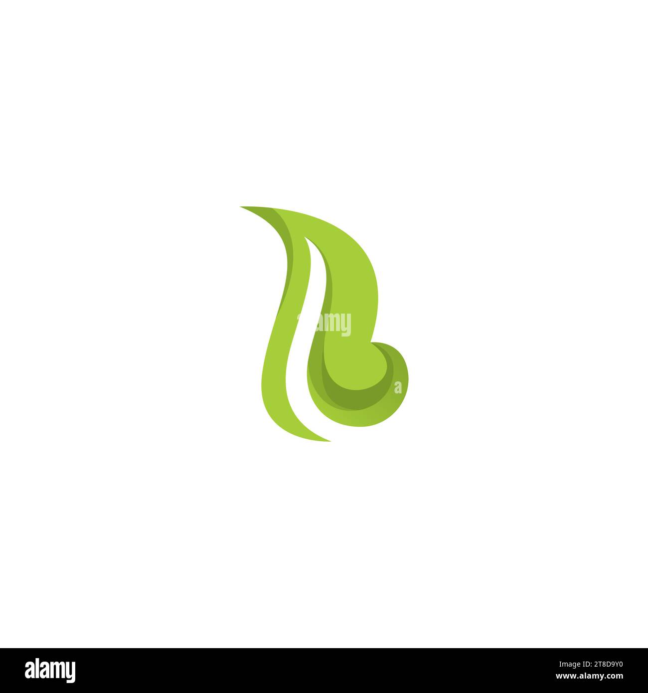 B Leaf Nature Logo Design Stock Vector