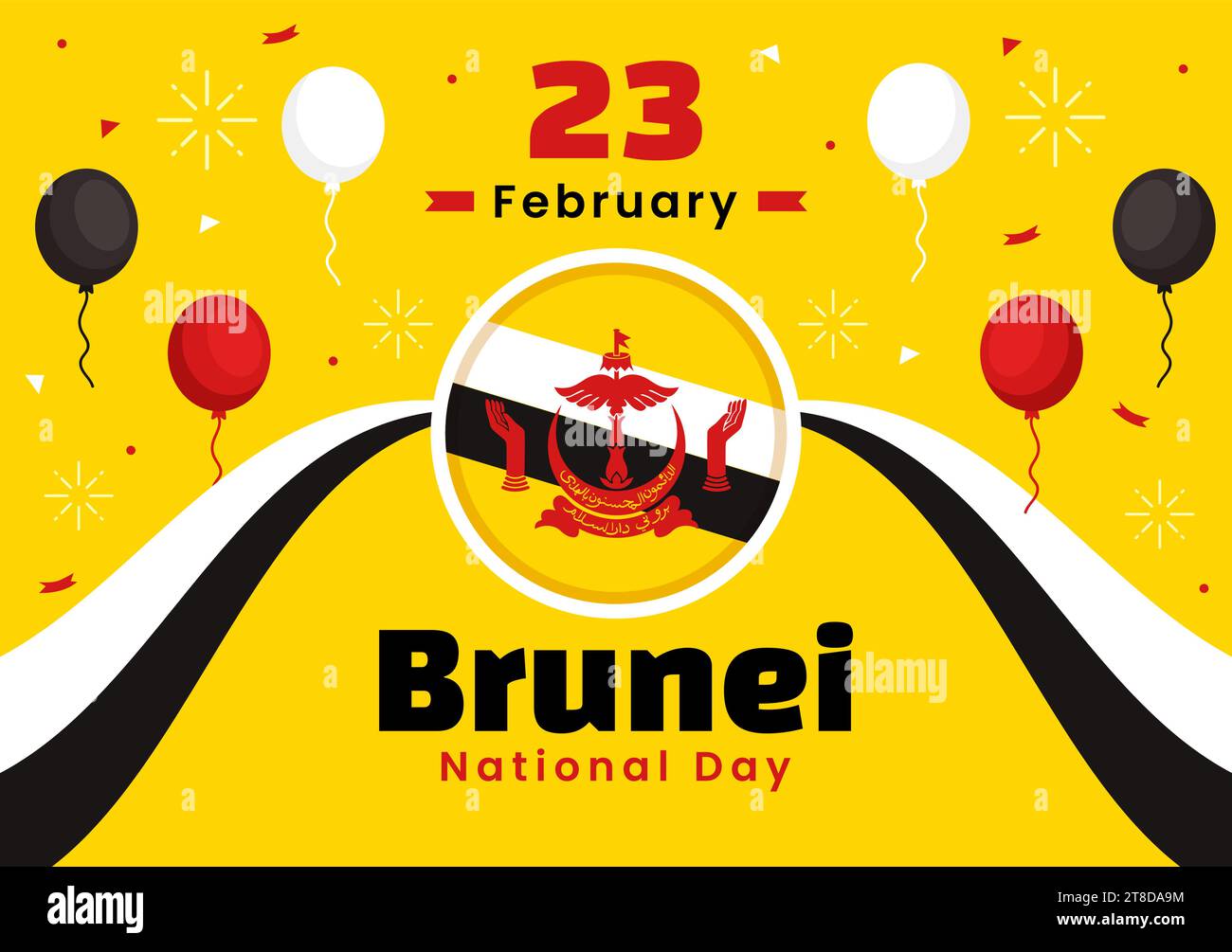 Happy Brunei Darussalam National Day Vector Illustration on 23 February