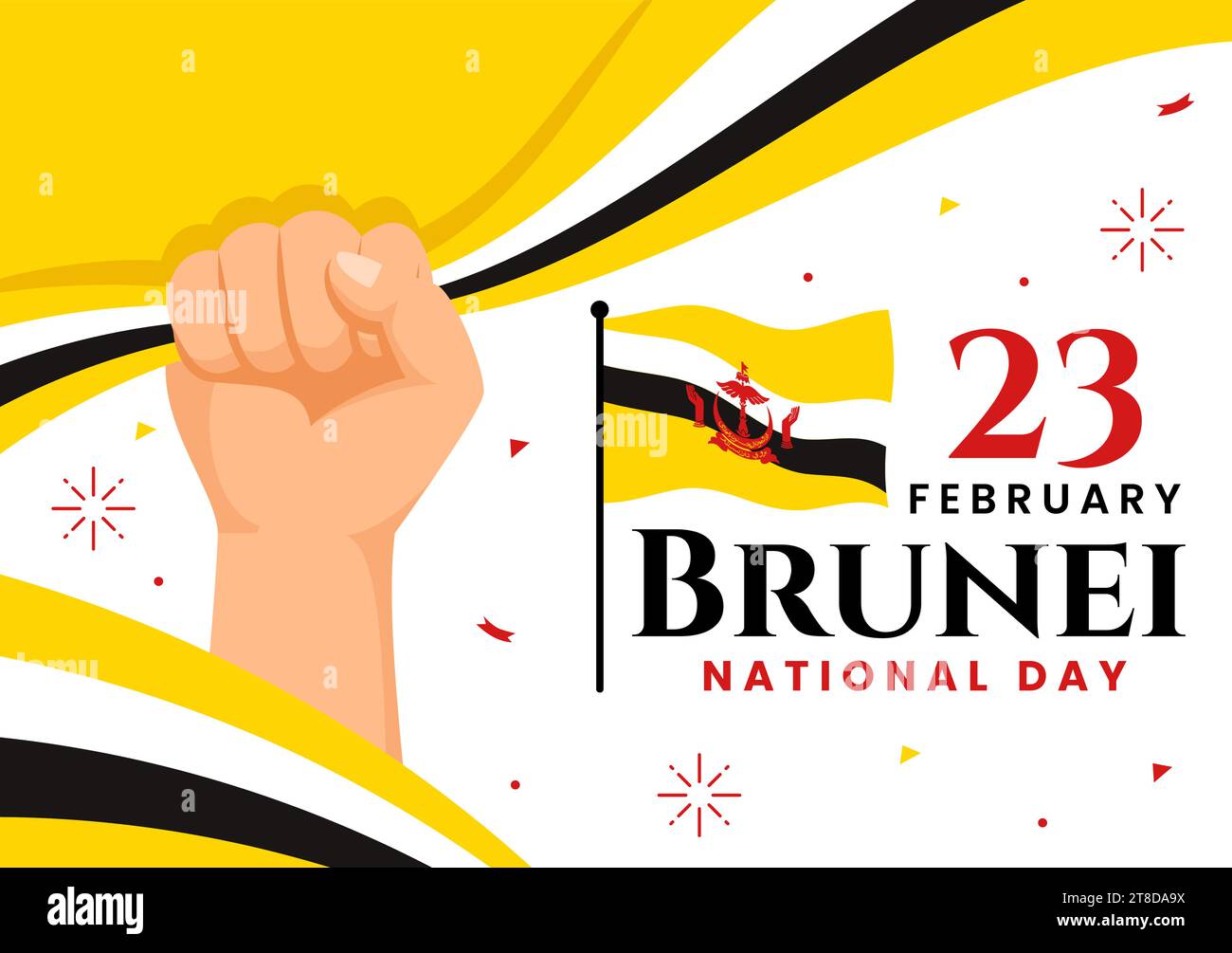 Happy Brunei Darussalam National Day Vector Illustration on 23 February
