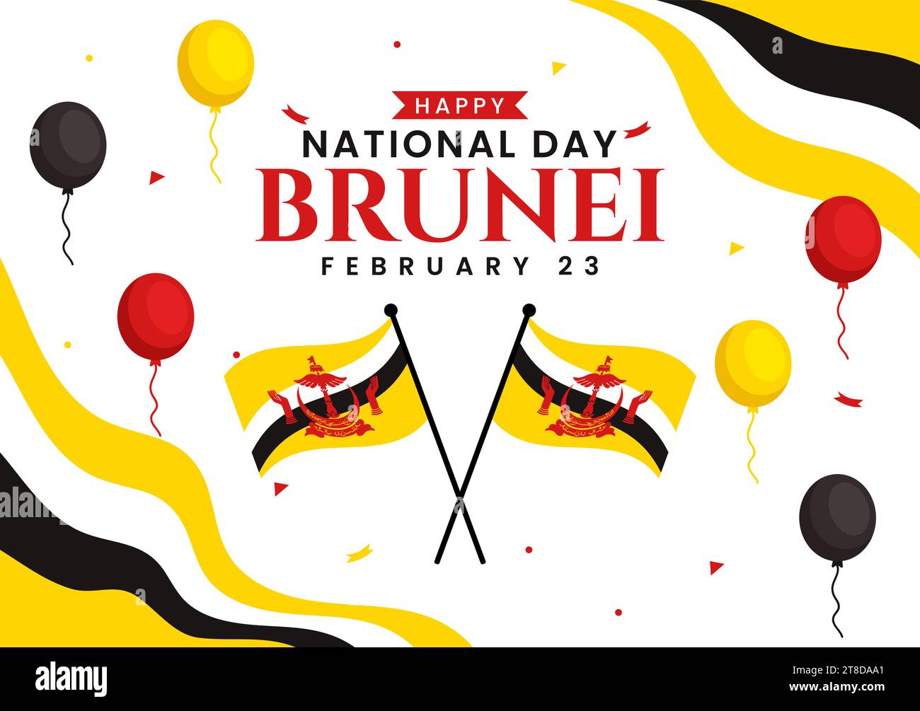 Happy Brunei Darussalam National Day Vector Illustration on 23 February