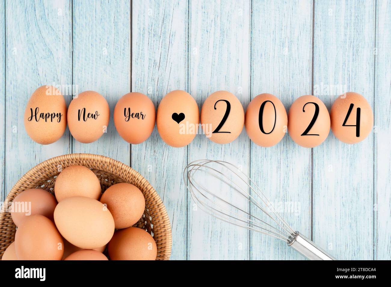 Happy New Year 2024 On Fresh Eggs New Year Concept Stock Photo Alamy   Happy New Year 2024 On Fresh Eggs New Year Concept 2T8DCA4 