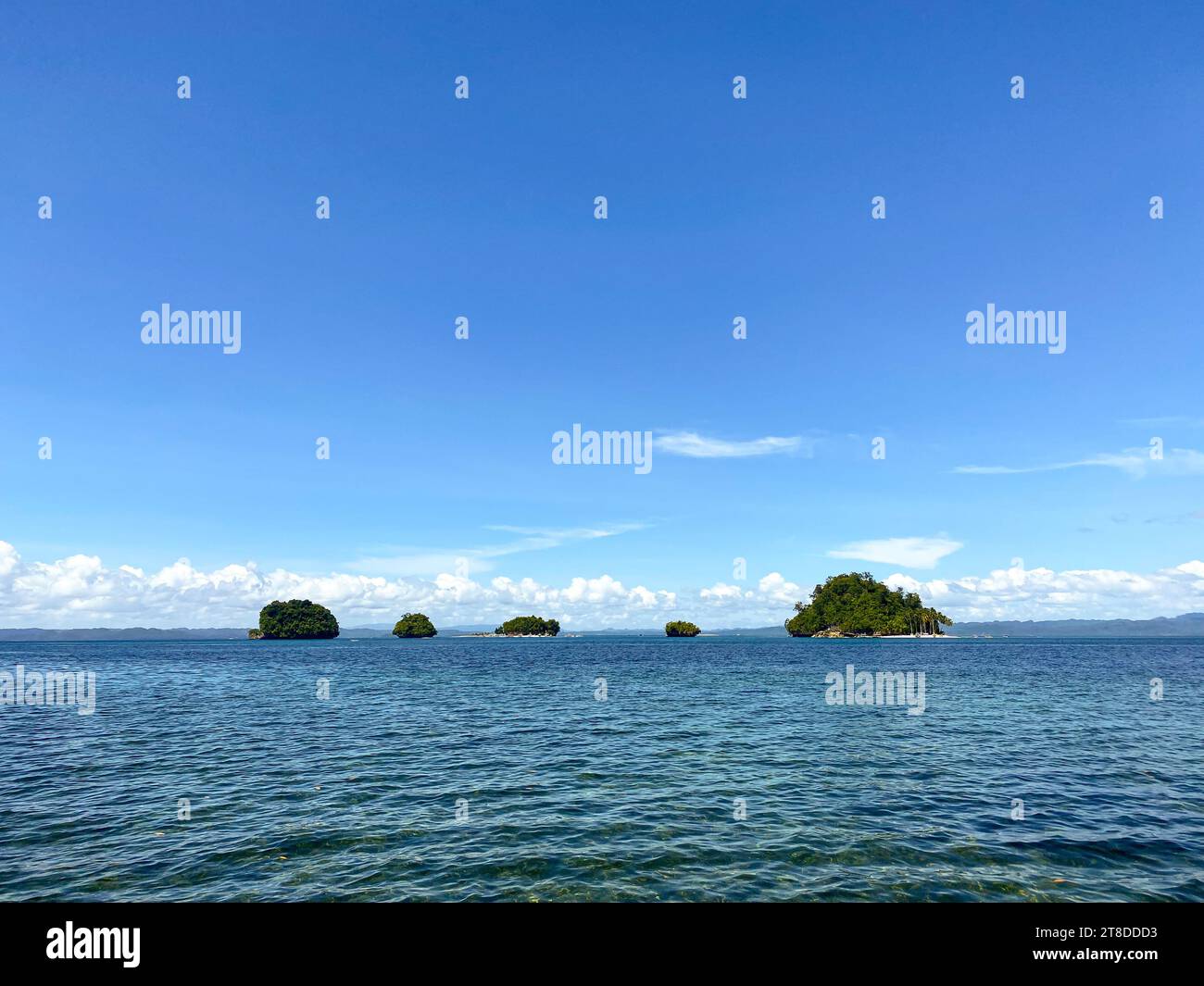 Tropical Islands and blue sea. Britania Group of Islands. Surigao del Sur, Philippines. Stock Photo