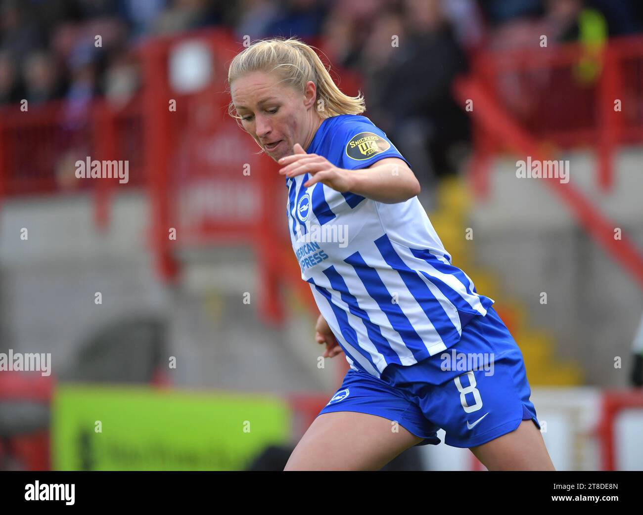 Crawley UK 19th November 2023 -  Pauline Bremer of Brighton during  the Barclays  Women's Super League football match between Brighton & Hove Albion and Arsenal at The Broadfield Stadium in Crawley  : Credit Simon Dack /TPI/ Alamy Live News Stock Photo