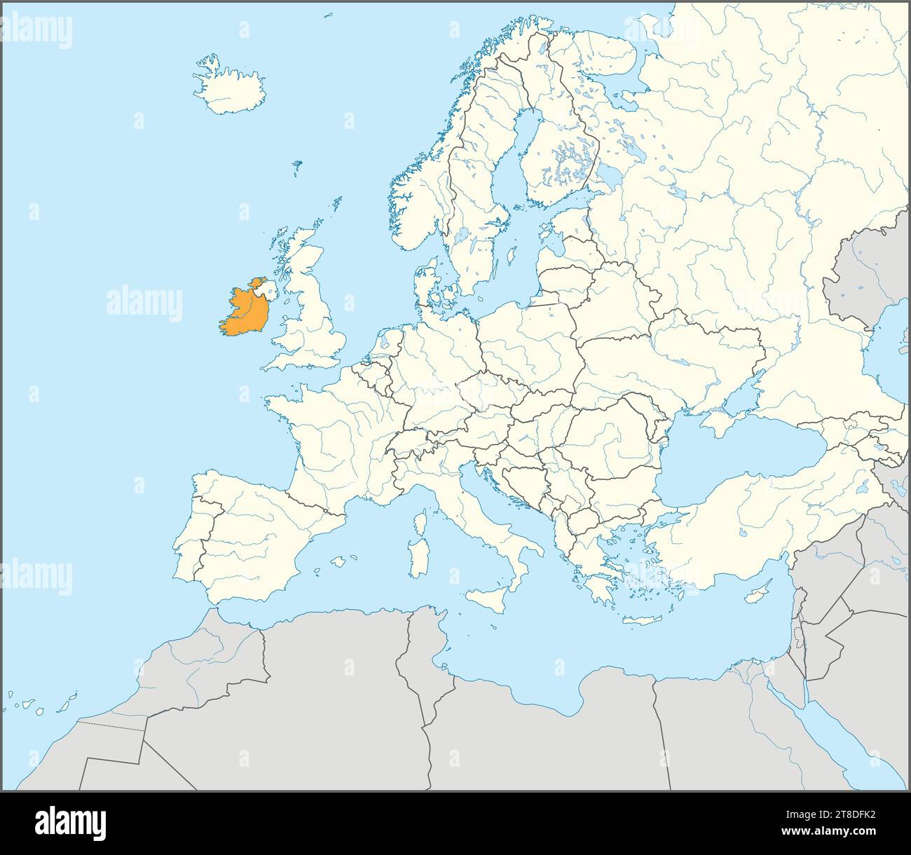Location map of the REPUBLIC OF IRELAND, EUROPE Stock Vector