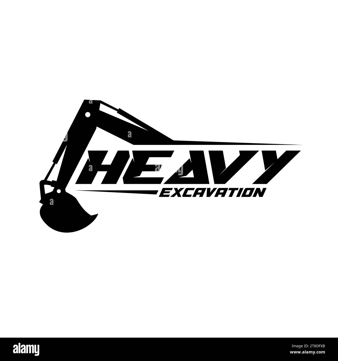 Excavator construction logo design, excavator logo element heavy
