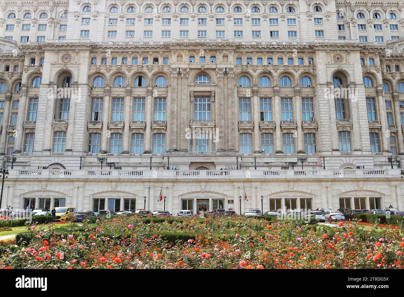 Palace of Parliament (Palatul Parlamentului) north side, Civic Centre, Historic Centre, Bucharest, Municipality of Bucharest, Romania, Europe Stock Photo