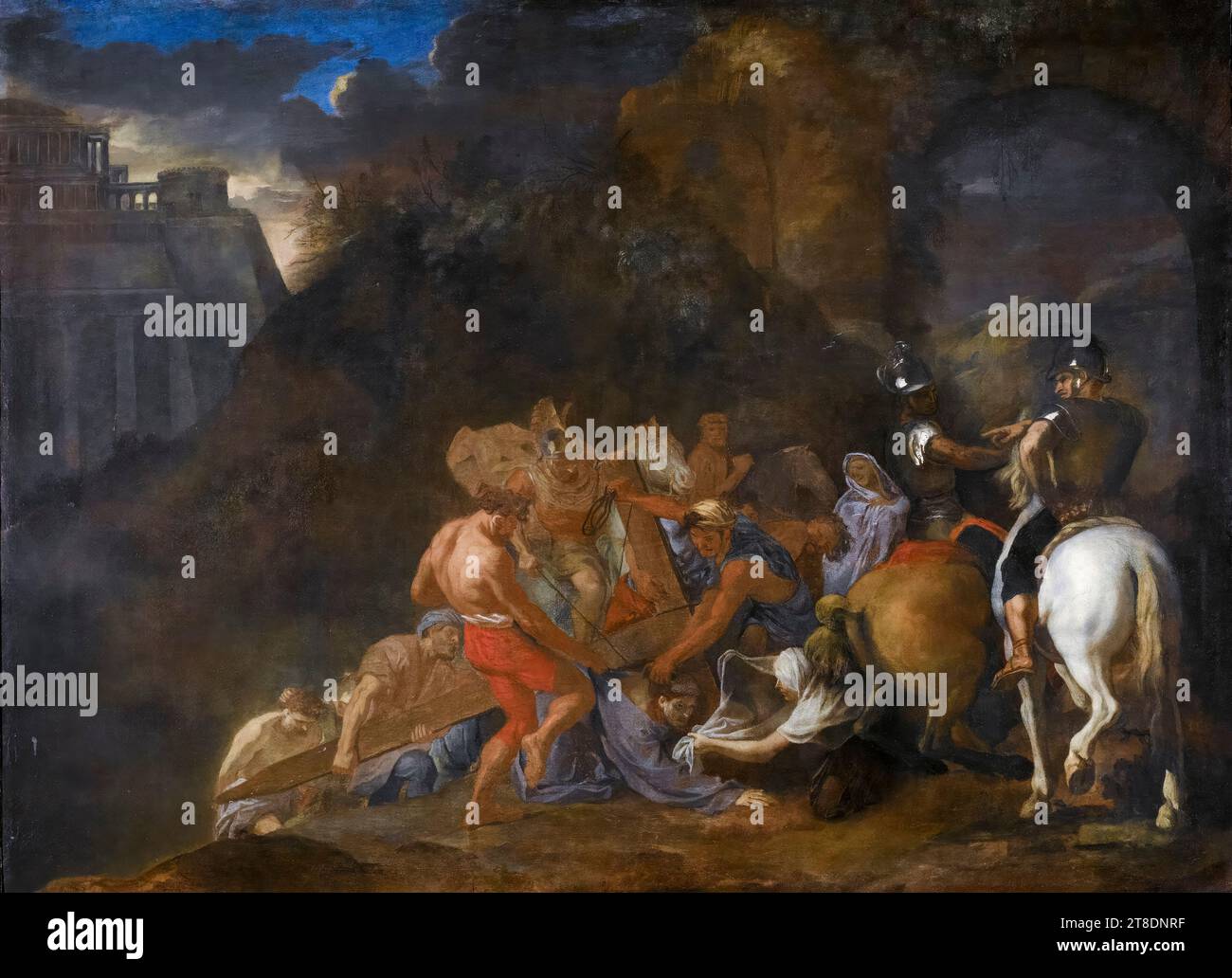 Charles Le Brun, The Road to Calvary, painting in oil on canvas, before 1690 Stock Photo