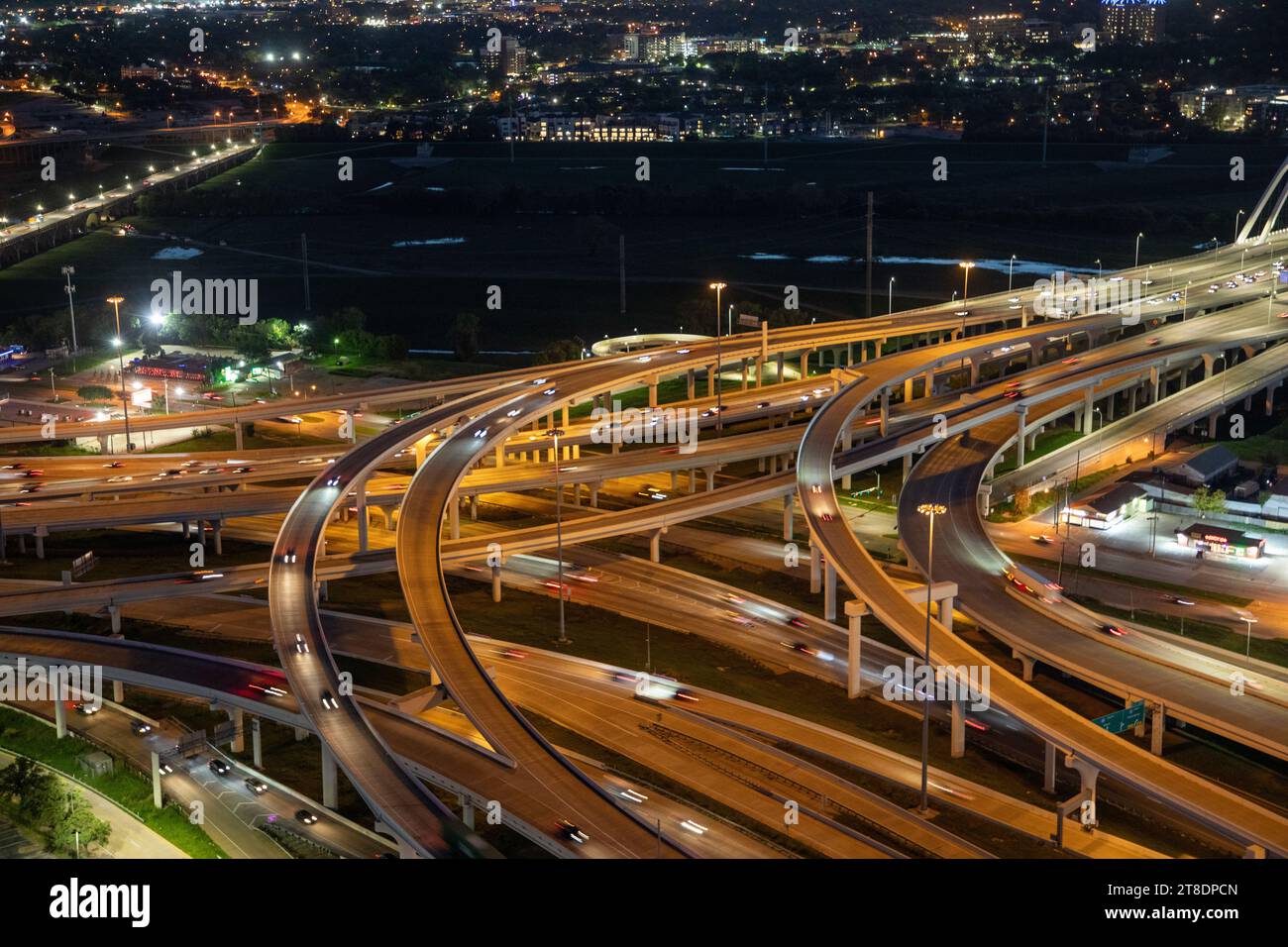 Fly over highway in night hi-res stock photography and images - Alamy