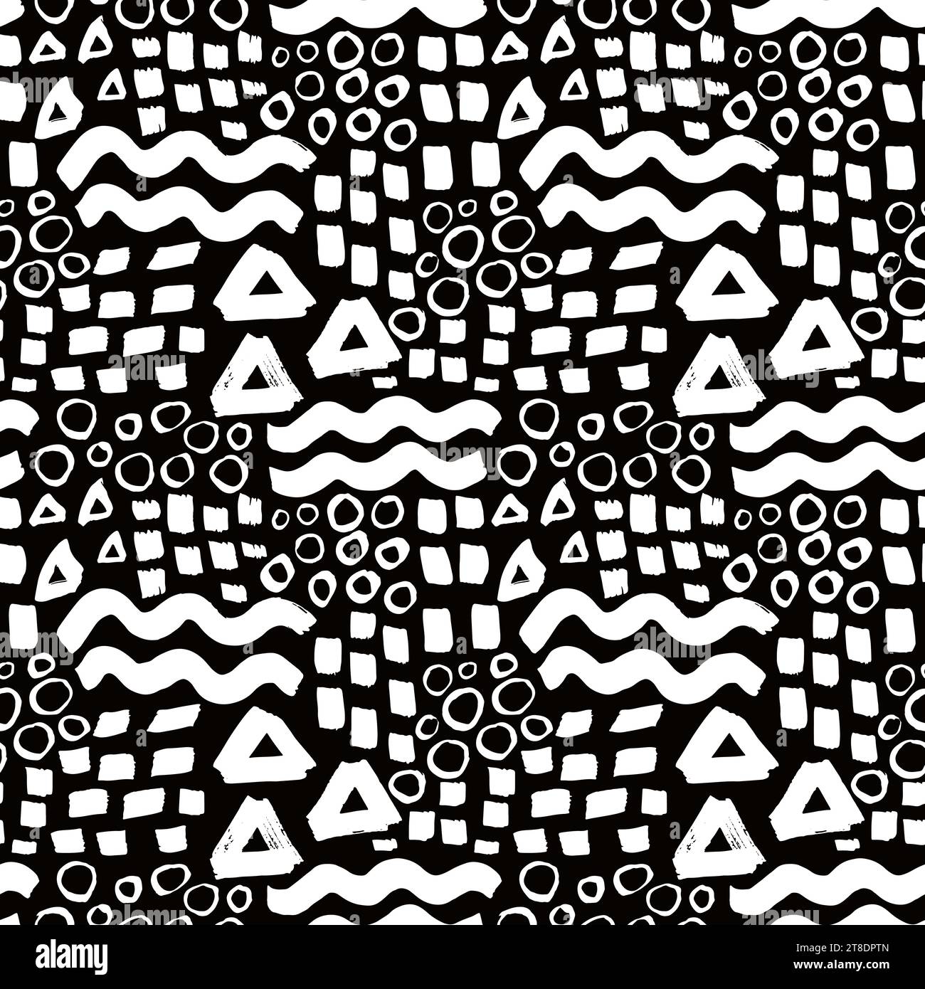 Grunge Dry Brush Seamless Pattern Stock Vector