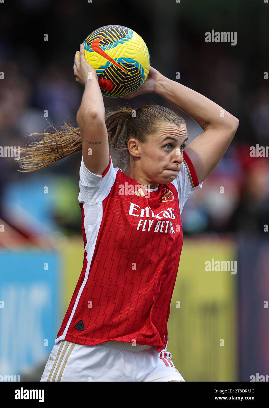 Crawley, UK. 19th Nov, 2023. Arsenal's Noelle Maritz during the Barclays Women's Super League match between Brighton & Hove Albion and Arsenal at the Broadfield Stadium in Crawley. Credit: James Boardman/Alamy Live News Stock Photo