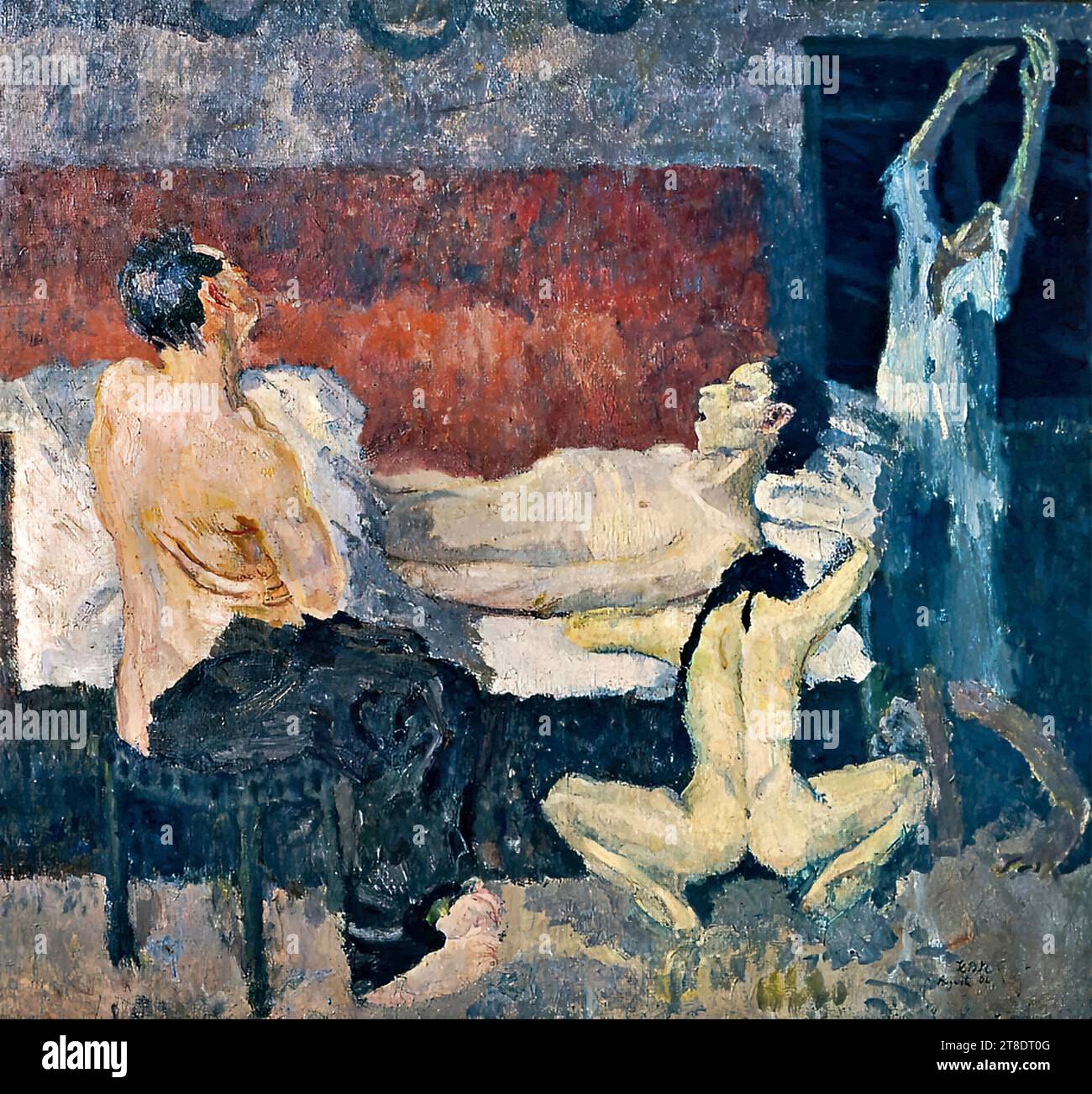 'Great Scene of Agony, 1906 (oil on canvas) by Artist Beckmann, Max (1884-1950) / German.' Stock Vector