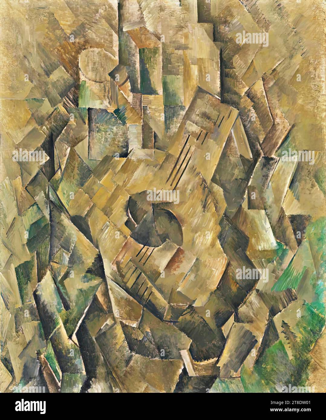'The Mandolin, c. 1909-10 (oil on canvas) Artist by Braque, Georges (1882-1963) / French.' Stock Vector