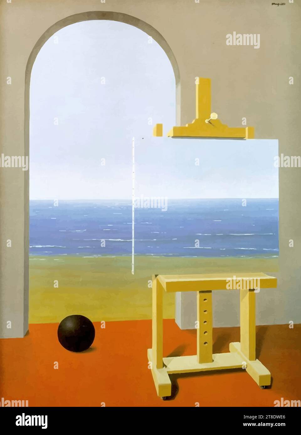 The Human Condition II; La Condition Humaine II, 1935 (oil on canvas) by Artist Magritte, Rene (1898-1967) / Belgian. Stock Vector
