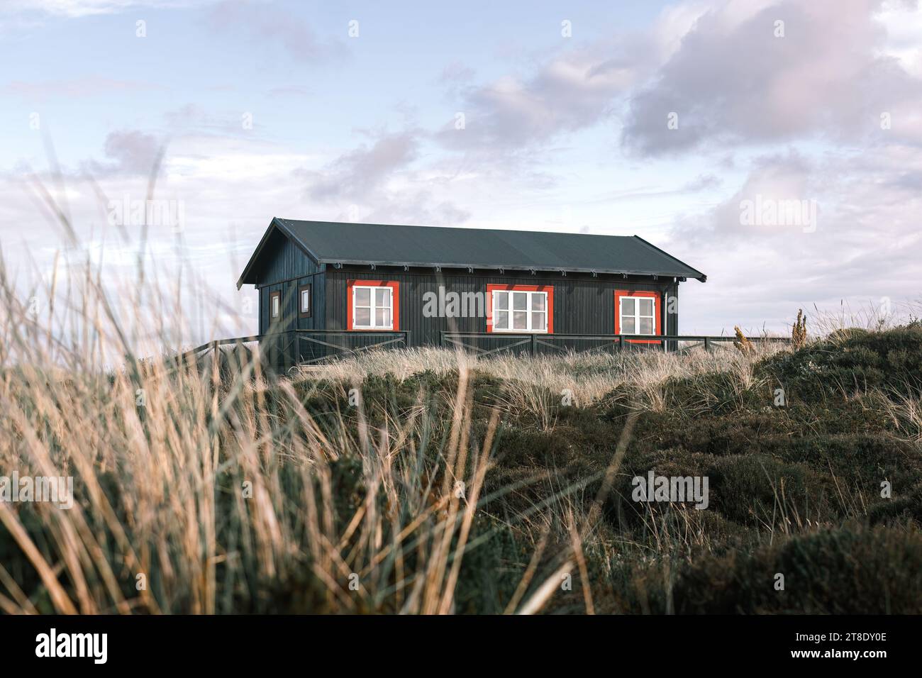 wooden house on the Baltic sea coast in Denmark Stock Photo