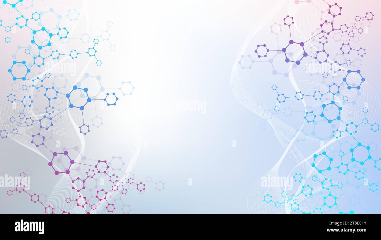 Modern abstract molecules structure for science or medical background ...