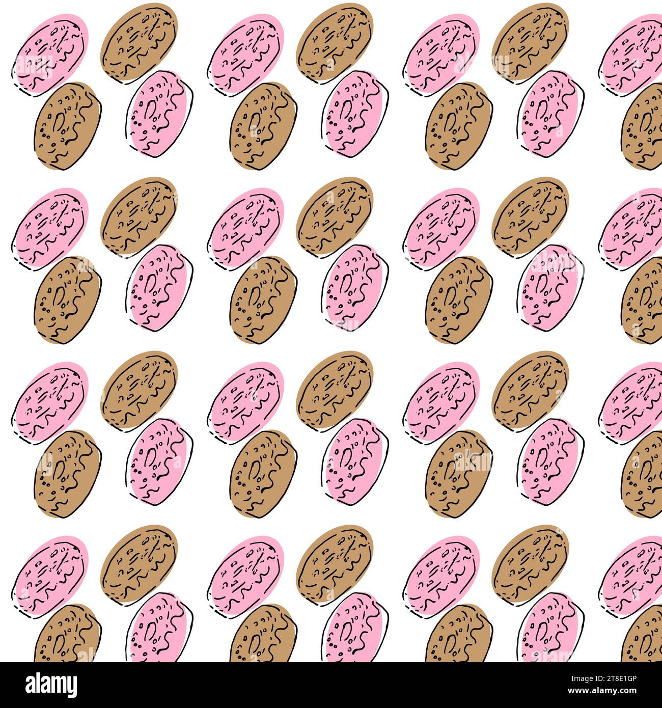 cartoon donuts background pink and brown Stock Vector Image & Art - Alamy