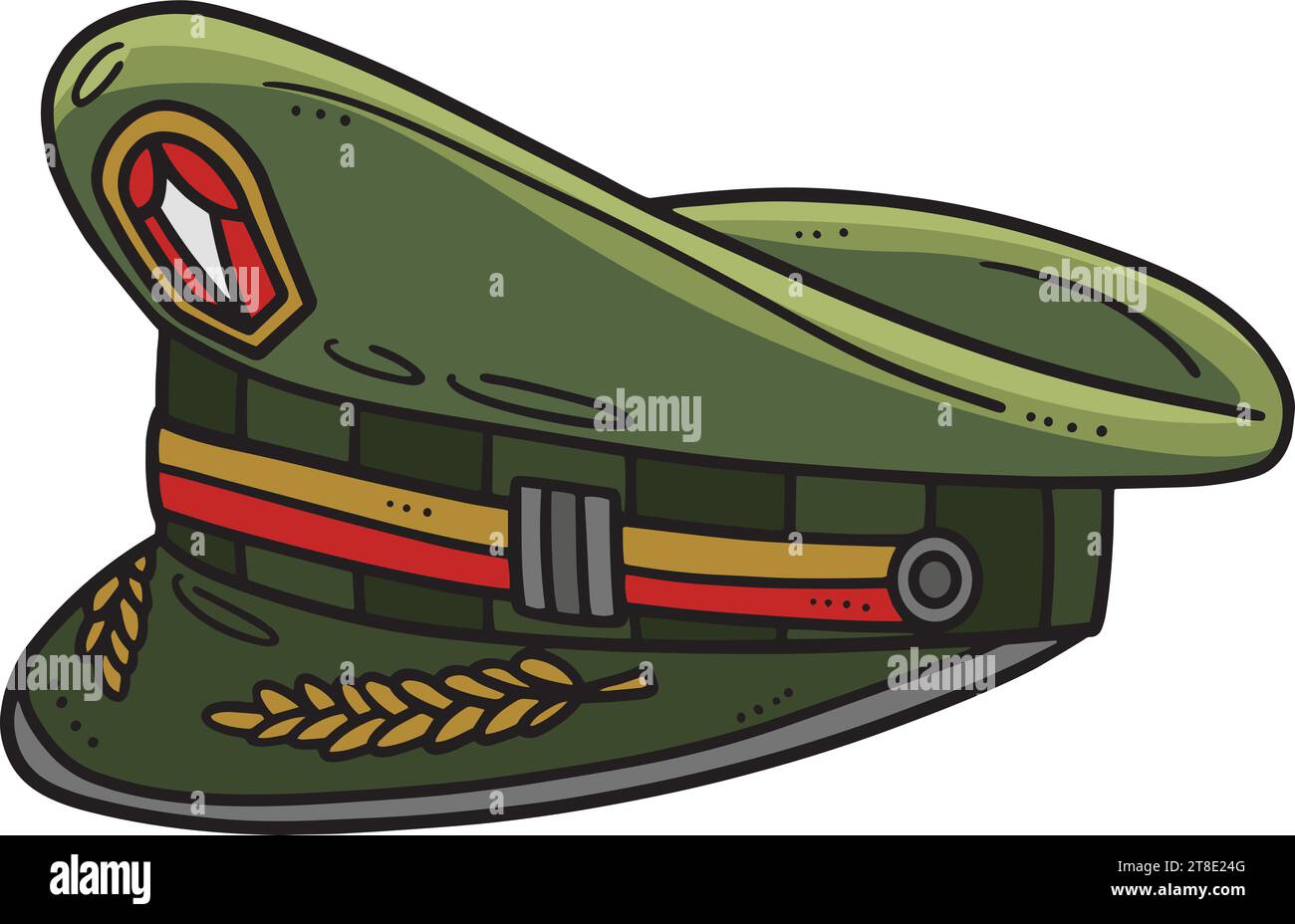 Military Cap Cartoon Colored Clipart Illustration Stock Vector