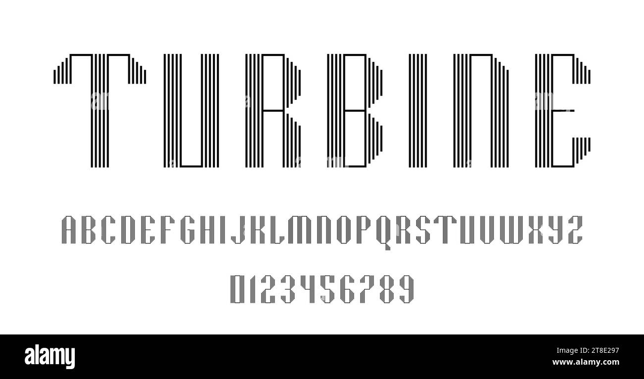 Set of alphabets font letters and numbers modern abstract design with ...