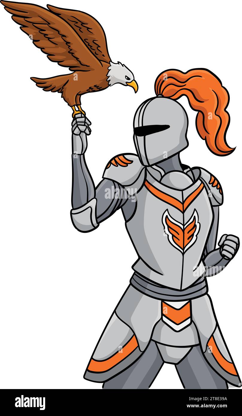 Knight with an Eagle Cartoon Colored Clipart Stock Vector Image & Art ...