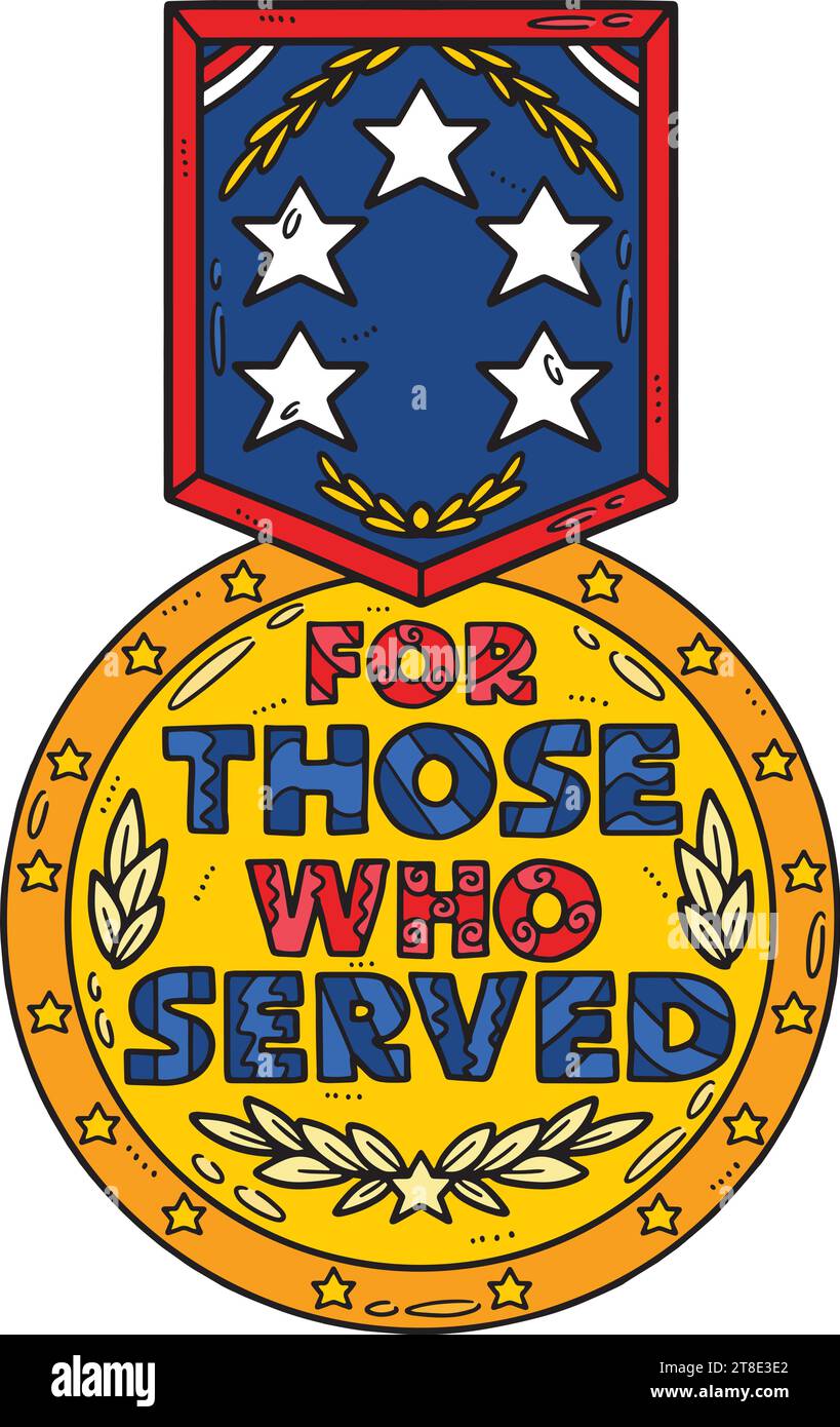 For Those Who Served Medal Cartoon Colored Clipart Stock Vector Image