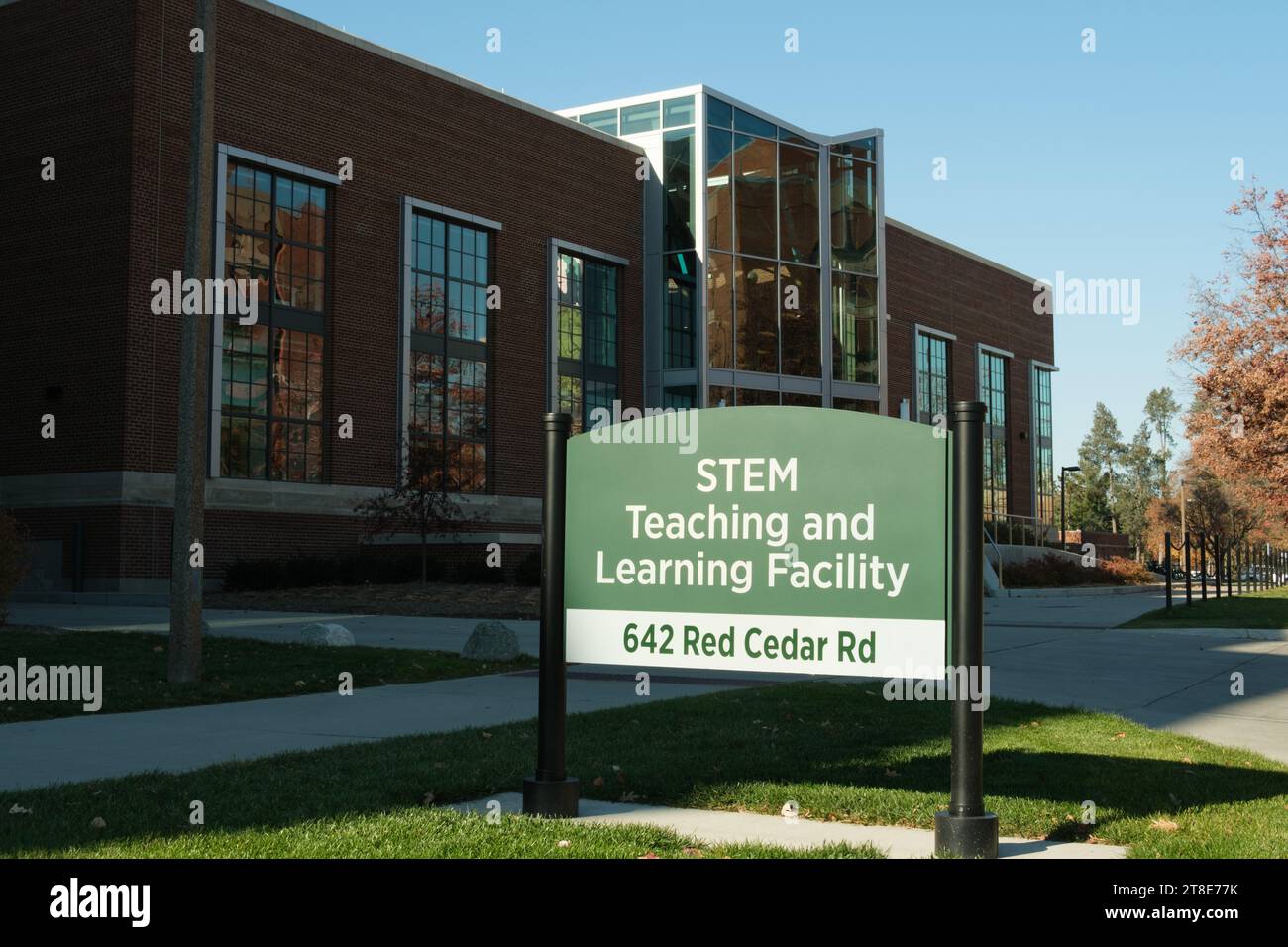 The STEM Teaching and Learning Facility building on the campus of Michigan State University, East Lansing Michigan USA Stock Photo