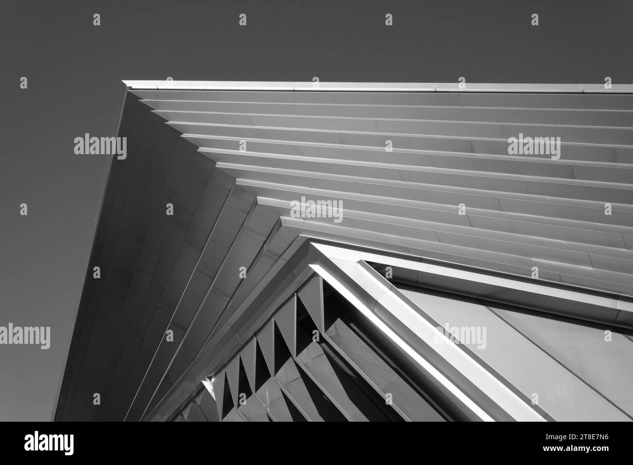 Detail of exterior of the MSU Broad Art Museum on the campus of Michigan State University, East Lansing Michigan USA Stock Photo