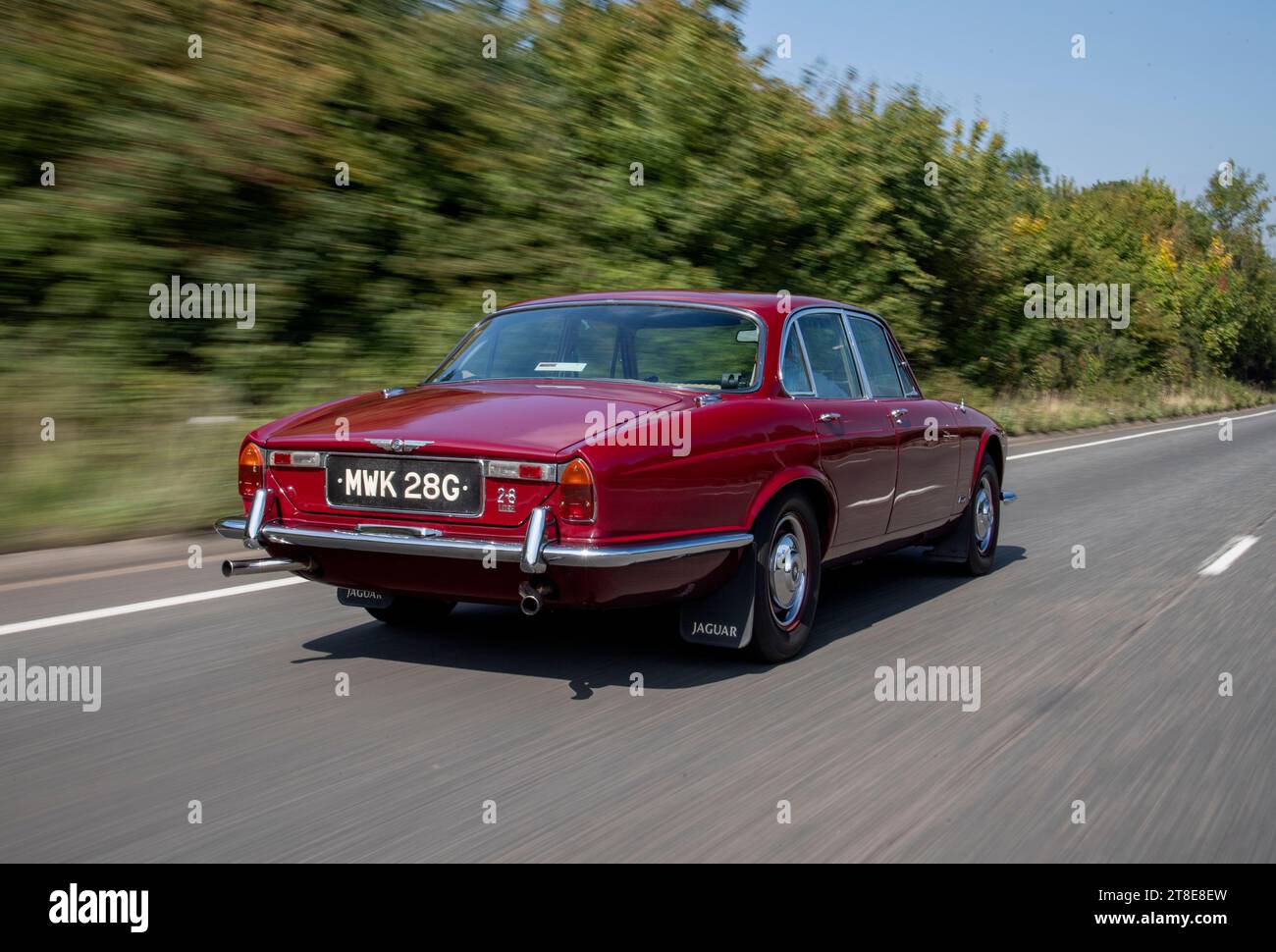 MWK 28G - the oldest Jaguar XJ in existence, a pre production car used press launch of the model in 1969 and then as a press demonstrator Stock Photo