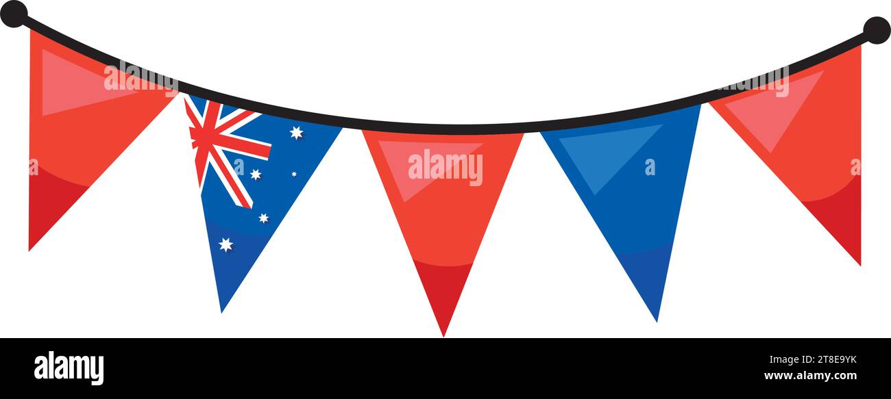 australia day garland flag Stock Vector