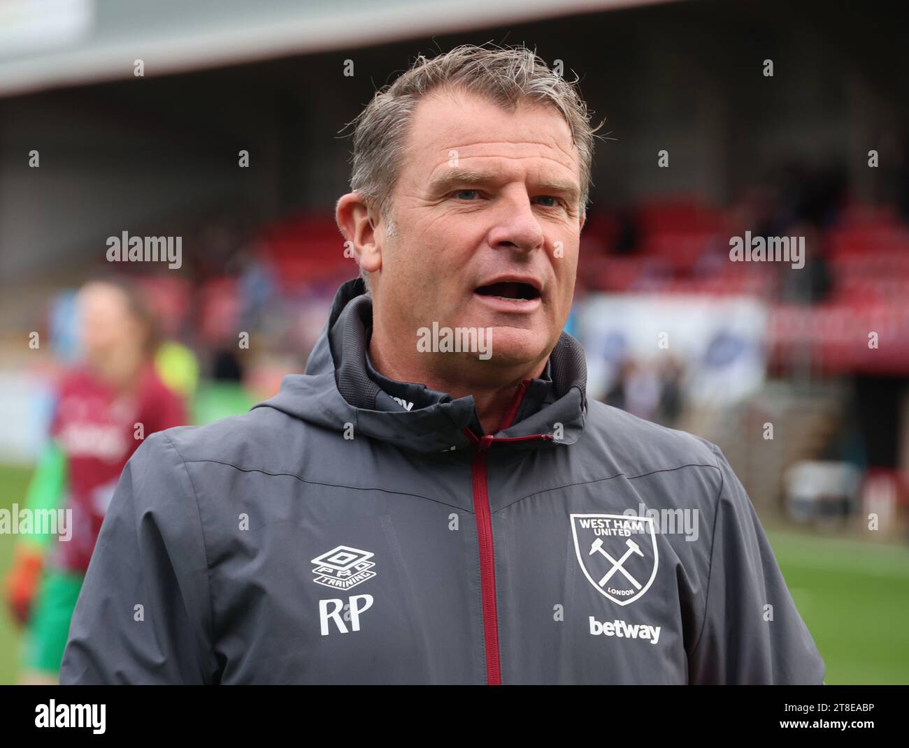 Rick Passmoor,  Assistant Manager of West Ham United Women during THE FA WOMEN'S SUPER LEAGUE match between West Ham United Women against Aston Villa Stock Photo