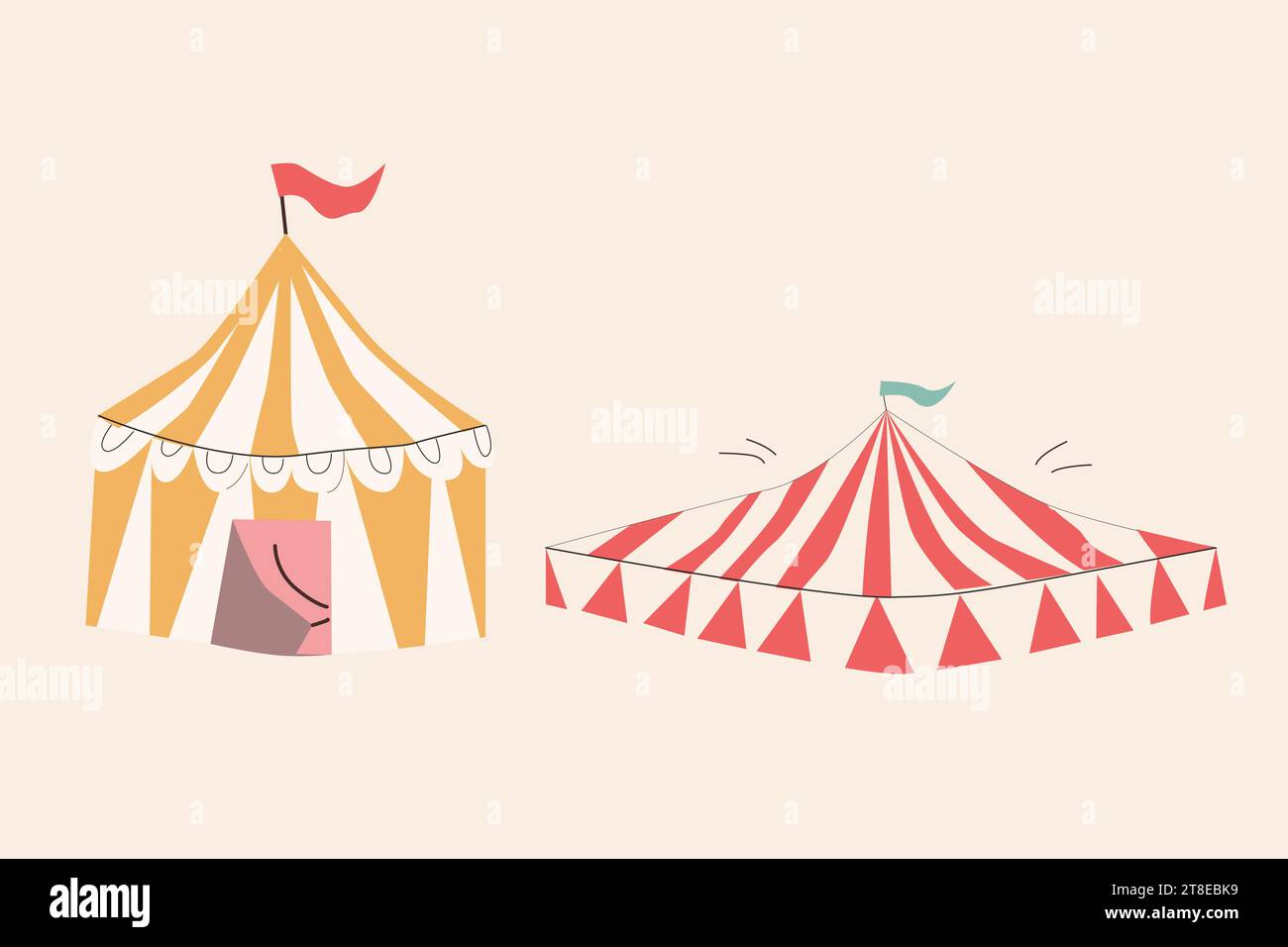 hand drawn tent of circus - yellow and red colors Stock Vector Image ...