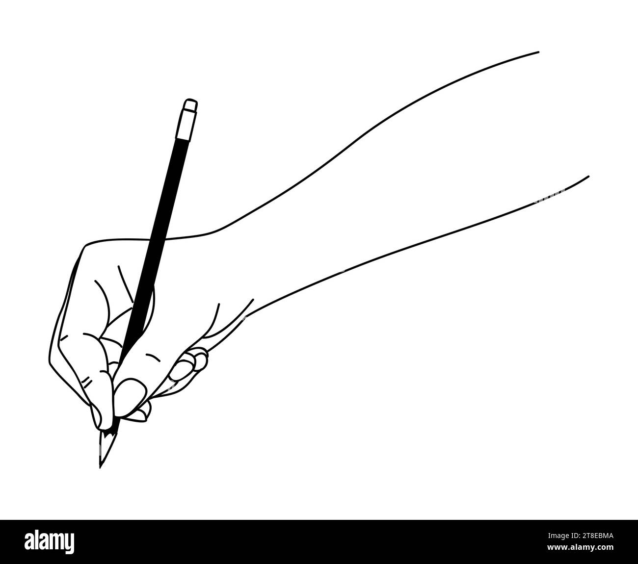 https://c8.alamy.com/comp/2T8EBMA/hand-holding-pencil-vector-line-art-drawing-2T8EBMA.jpg