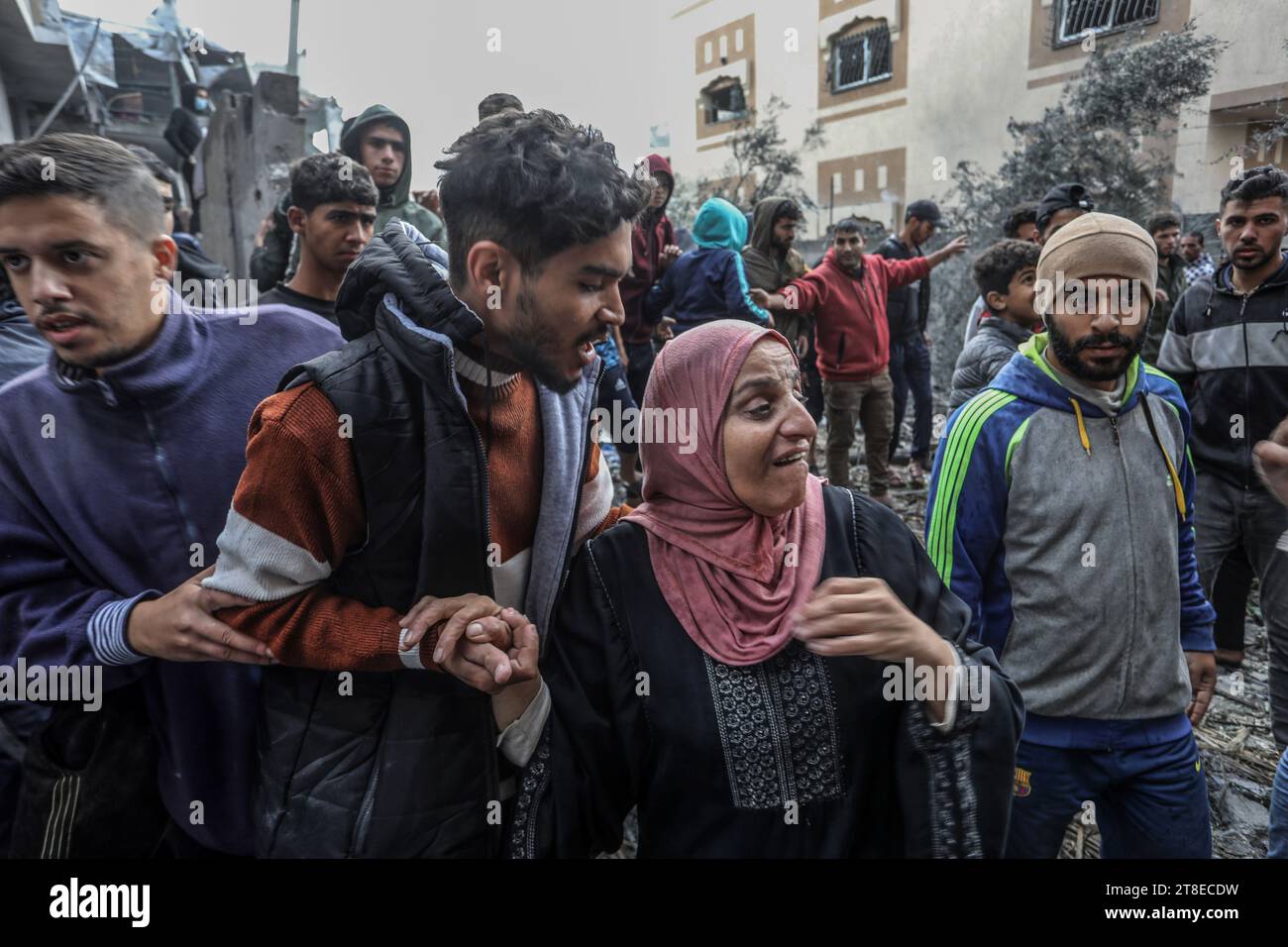 Rafah, Palestinian Territories. 20th Nov, 2023. Wounded Palestinians