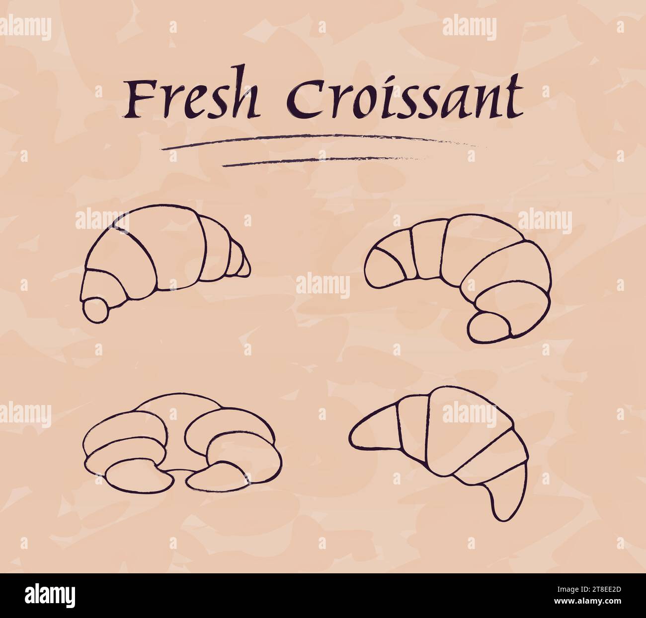 Fresh Baked Croissants. French fresh croissant template. Croissant