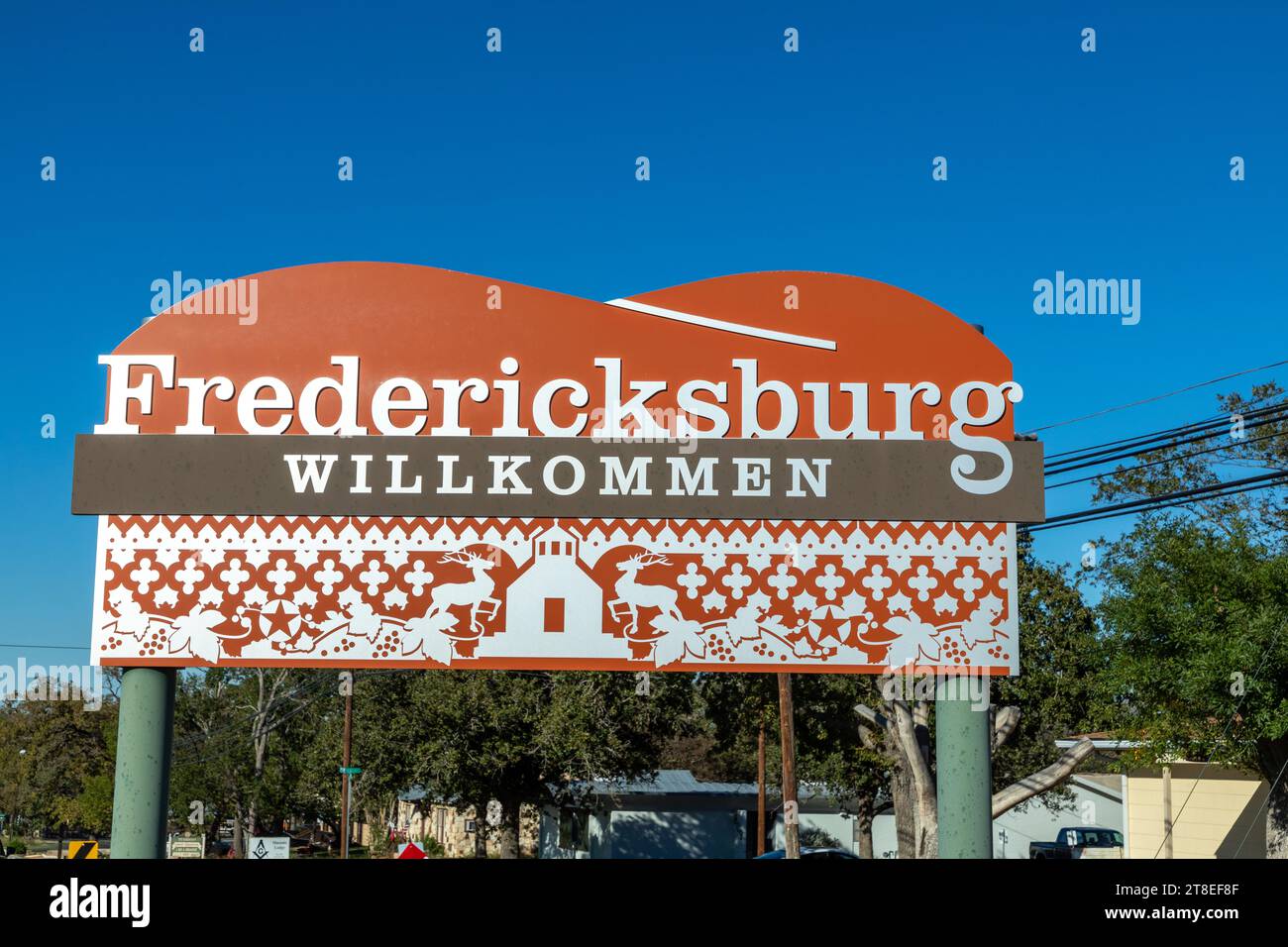 Fredericksburg, USA - November 1, 2023: welcome sign in Fredericksburg ...